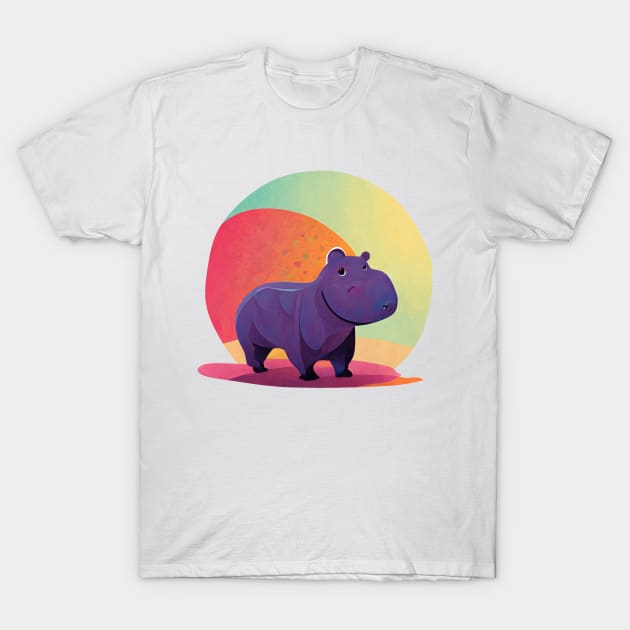 Cute painted hippo T-Shirt by Mad Swell Designs